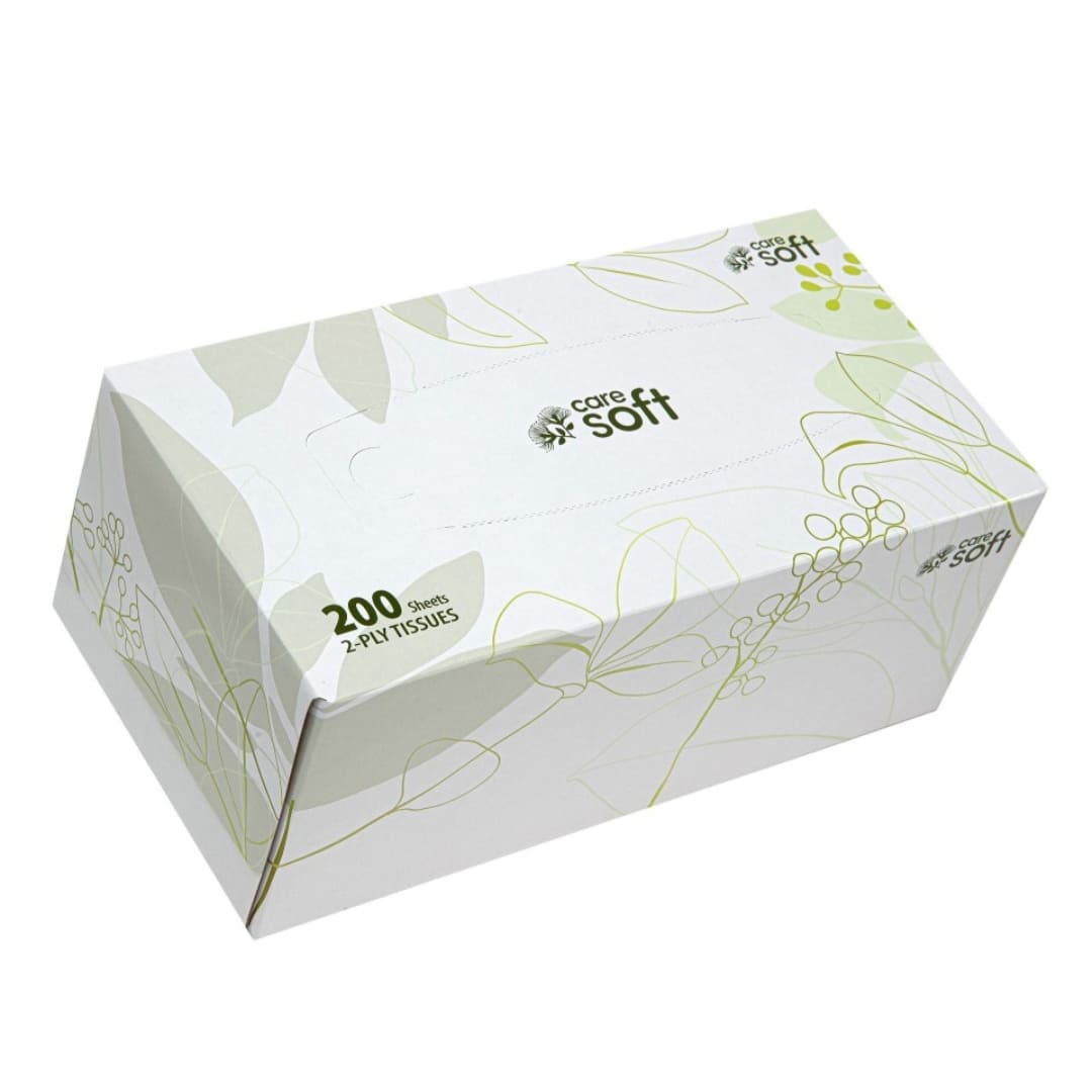 Care Soft Facial Tissue 2ply White 200 Sheet Box