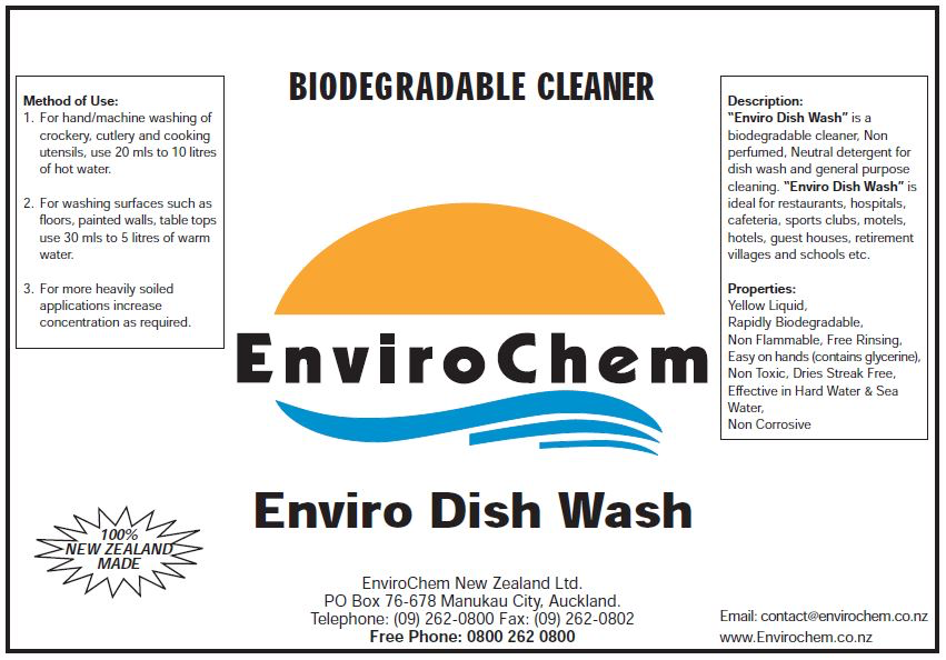 EnviroChem DISH WASH LIQUID CONCENTRATE - BIODEGRADABLE