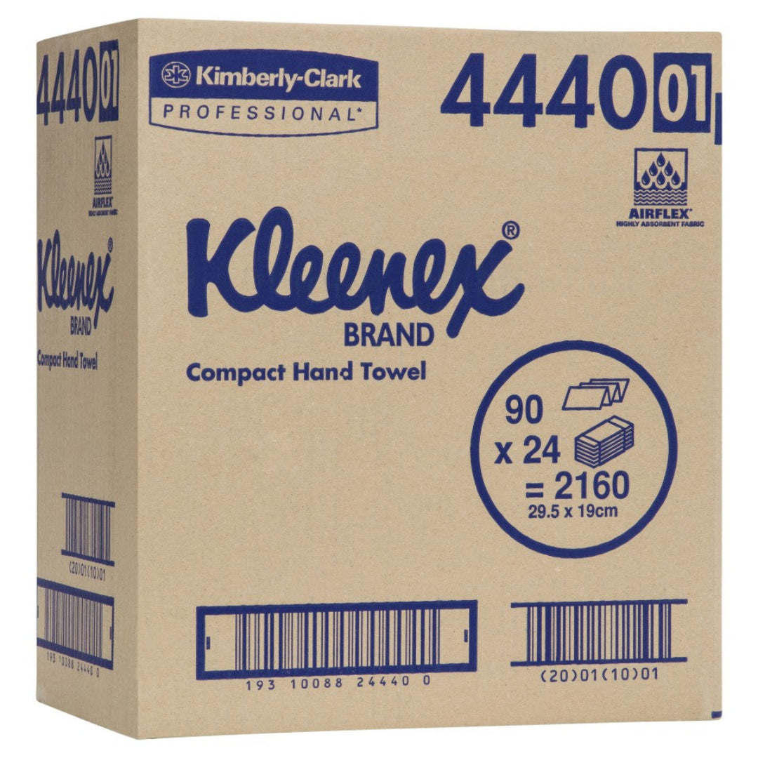 Kleenex 4440 Compact Hand Towel White 90 Sheets per Pack White - Carton of 24 Packs