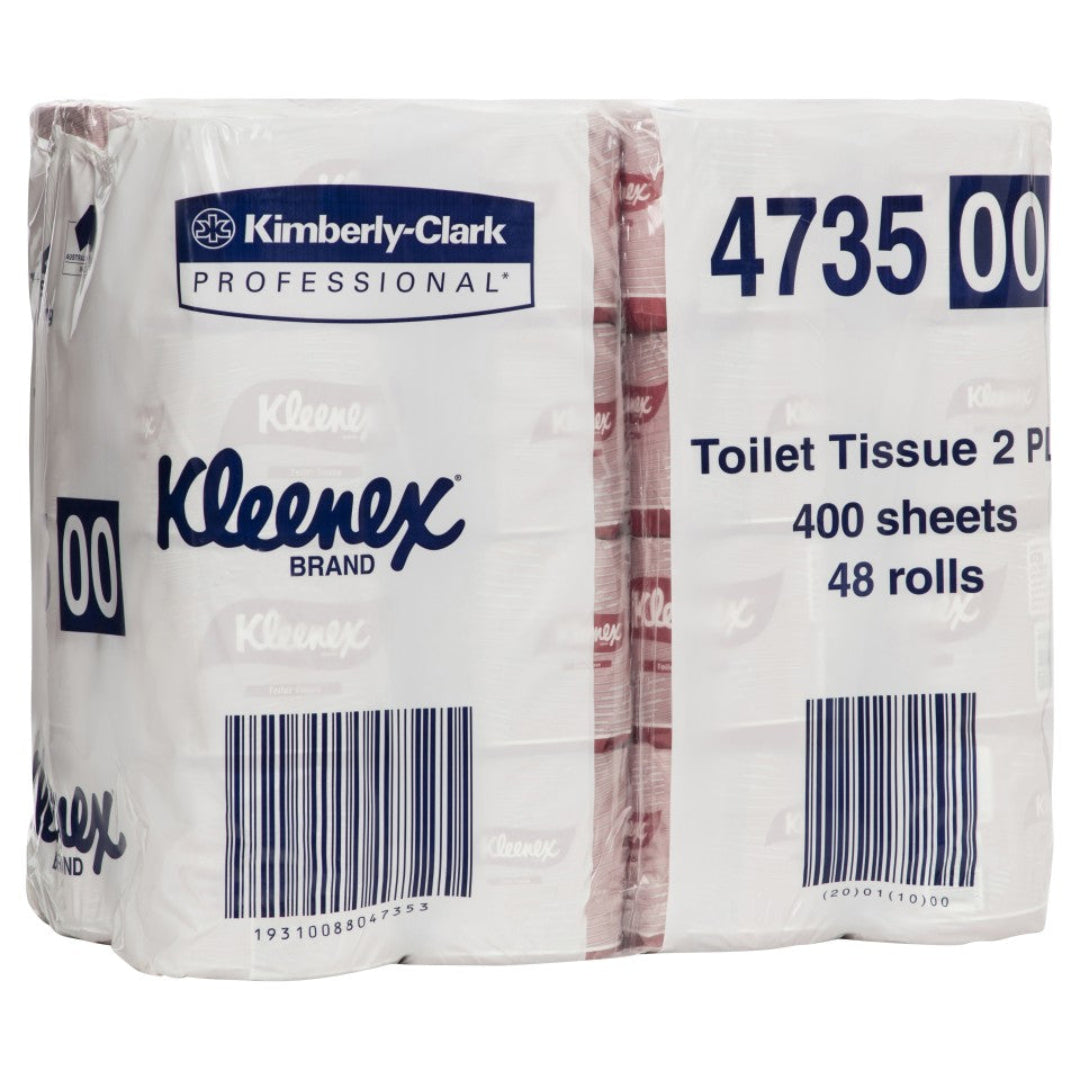 Kleenex 4735 Toilet Tissue 2 Ply Toilet Paper 400 Sheets per roll White - Pack of 48 Rolls