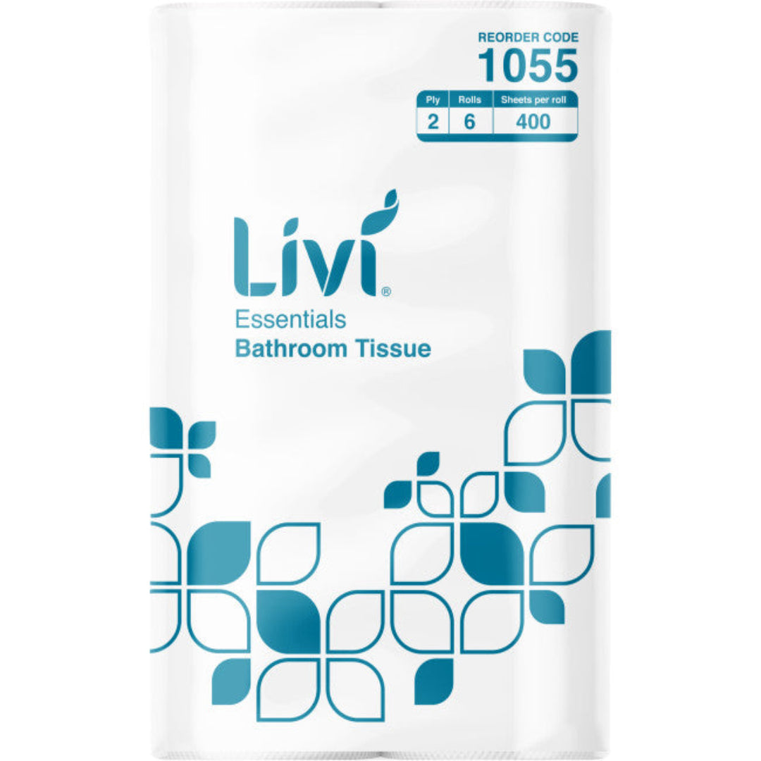 Livi Essentials 1055 Toilet Tissue 2 ply 400 Sheets per roll White - Carton of 36 Rolls
