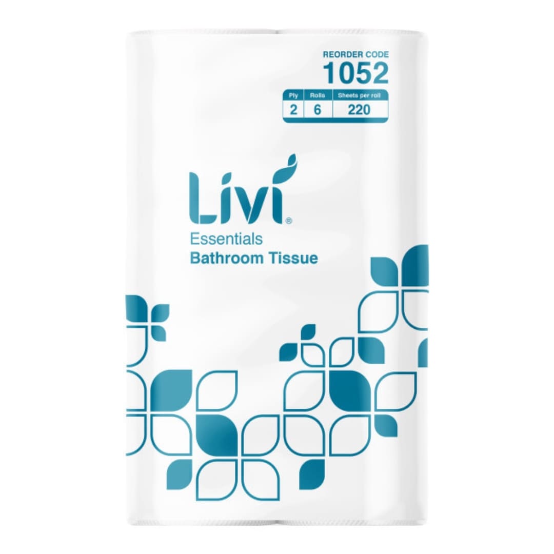 Livi Essentials 2 Ply 220 Sheet 6 Packs - Carton of 72 Packs