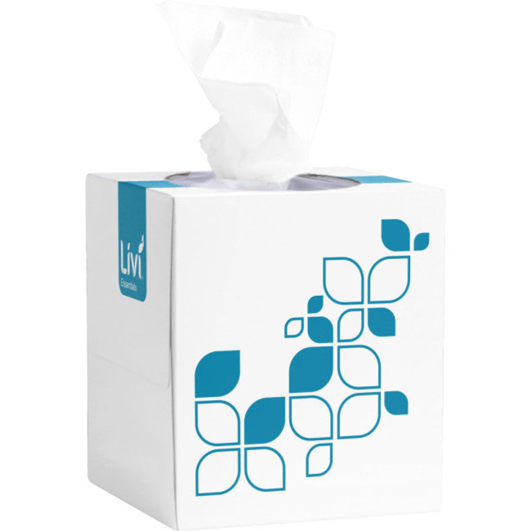 Livi Essentials Premium 2 Ply 90 Sheet Facial Tissue Cube - Carton of 24 Packs