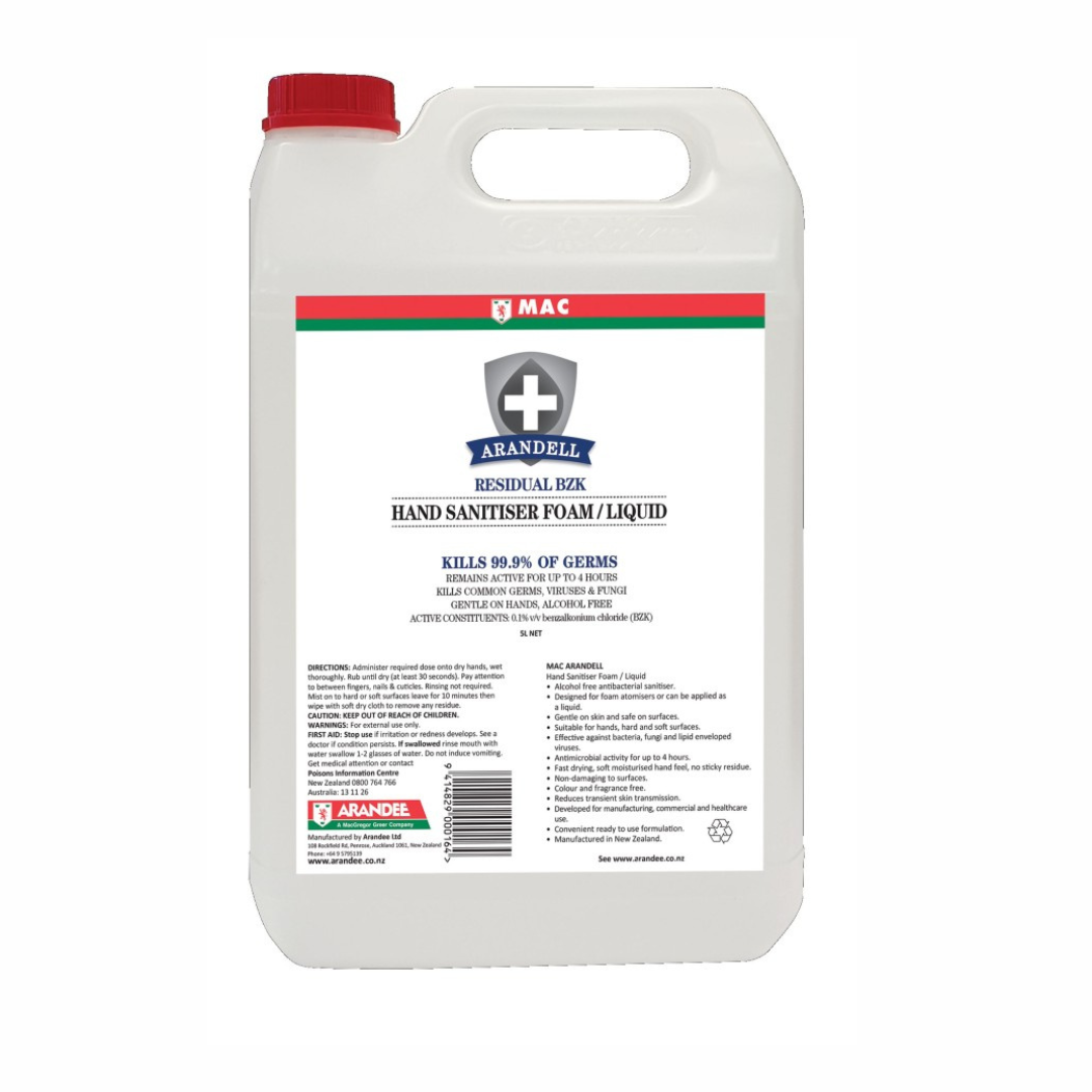 MAC Bzk Premium Non-Alcohol Hand Sanitiser Foam/Liquid 5L