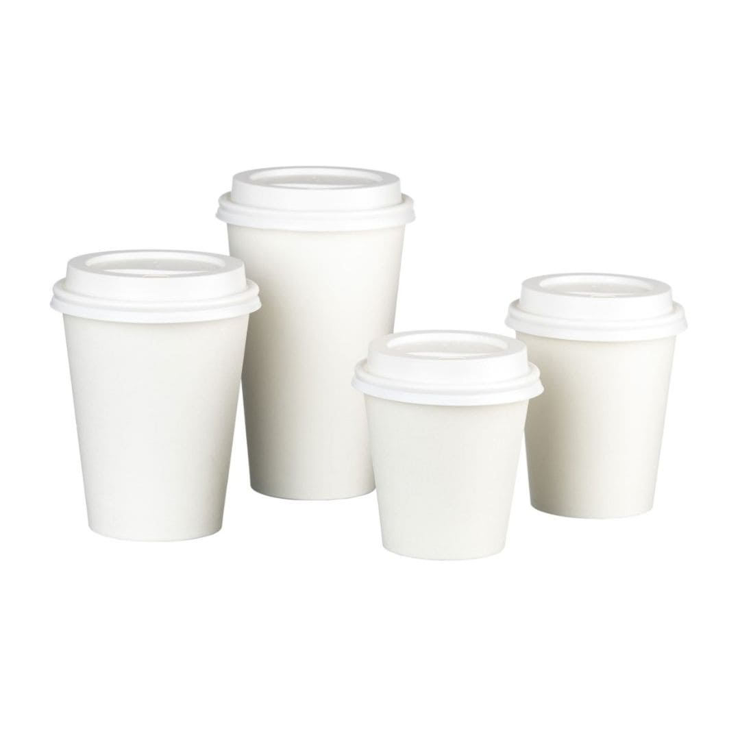 Single Wall PE Paper Cups - White, 4oz, 120ml, 62mm Diameter - 1000 Cups/Box