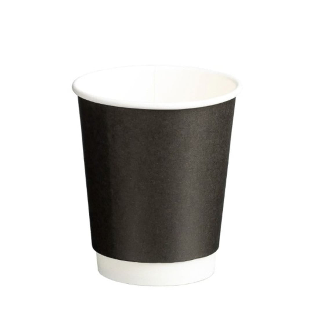 Black 8oz 280ml double wall universal PE paper cup 90mm diameter