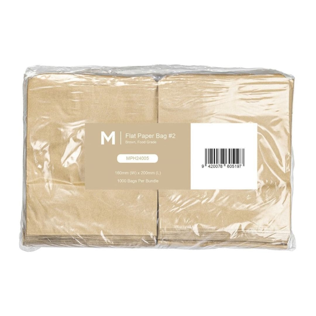 Brown flat paper bags 160x200mm 40gsm 4000 bags per box