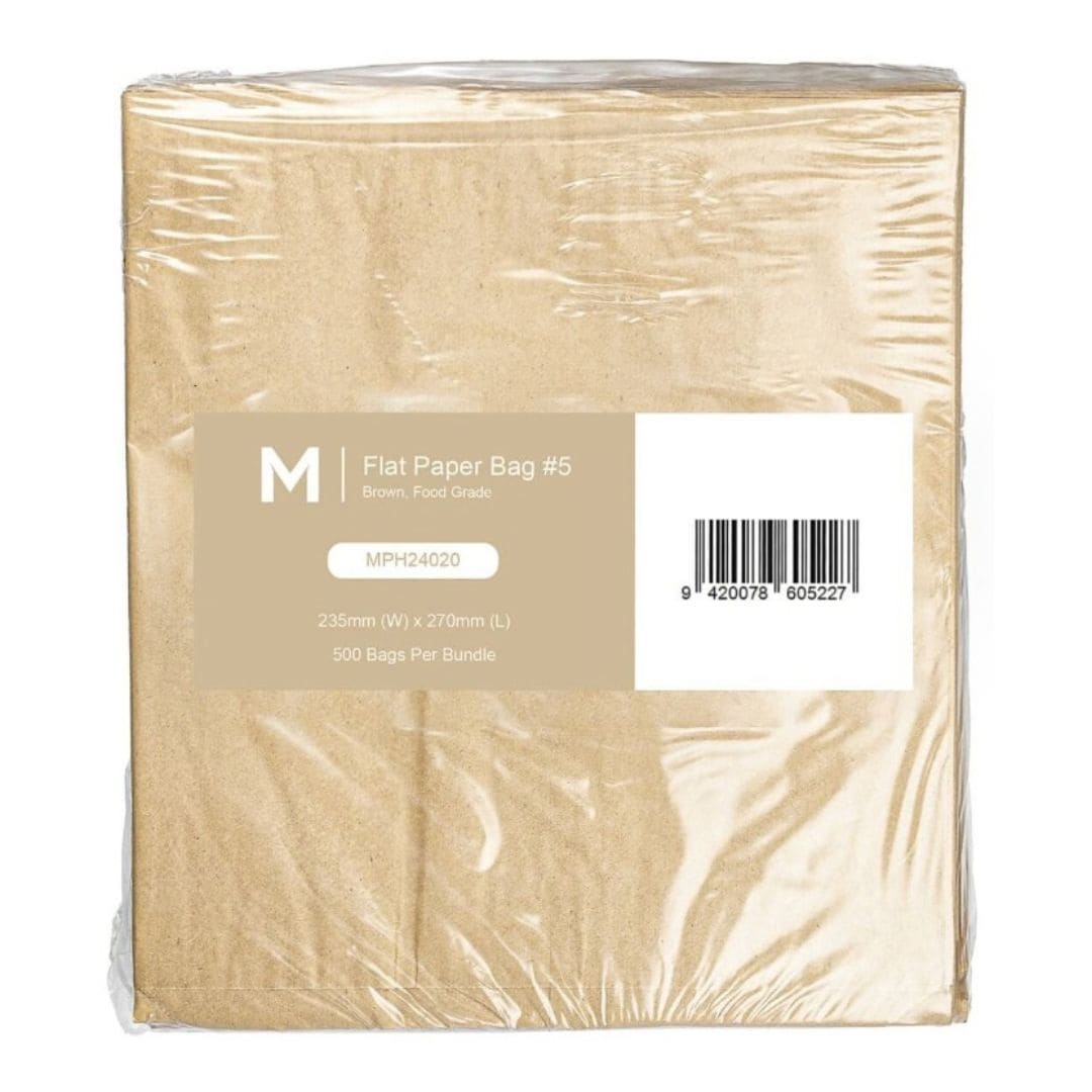 Brown flat paper bags 235x270mm 40gsm 2000 bags per box