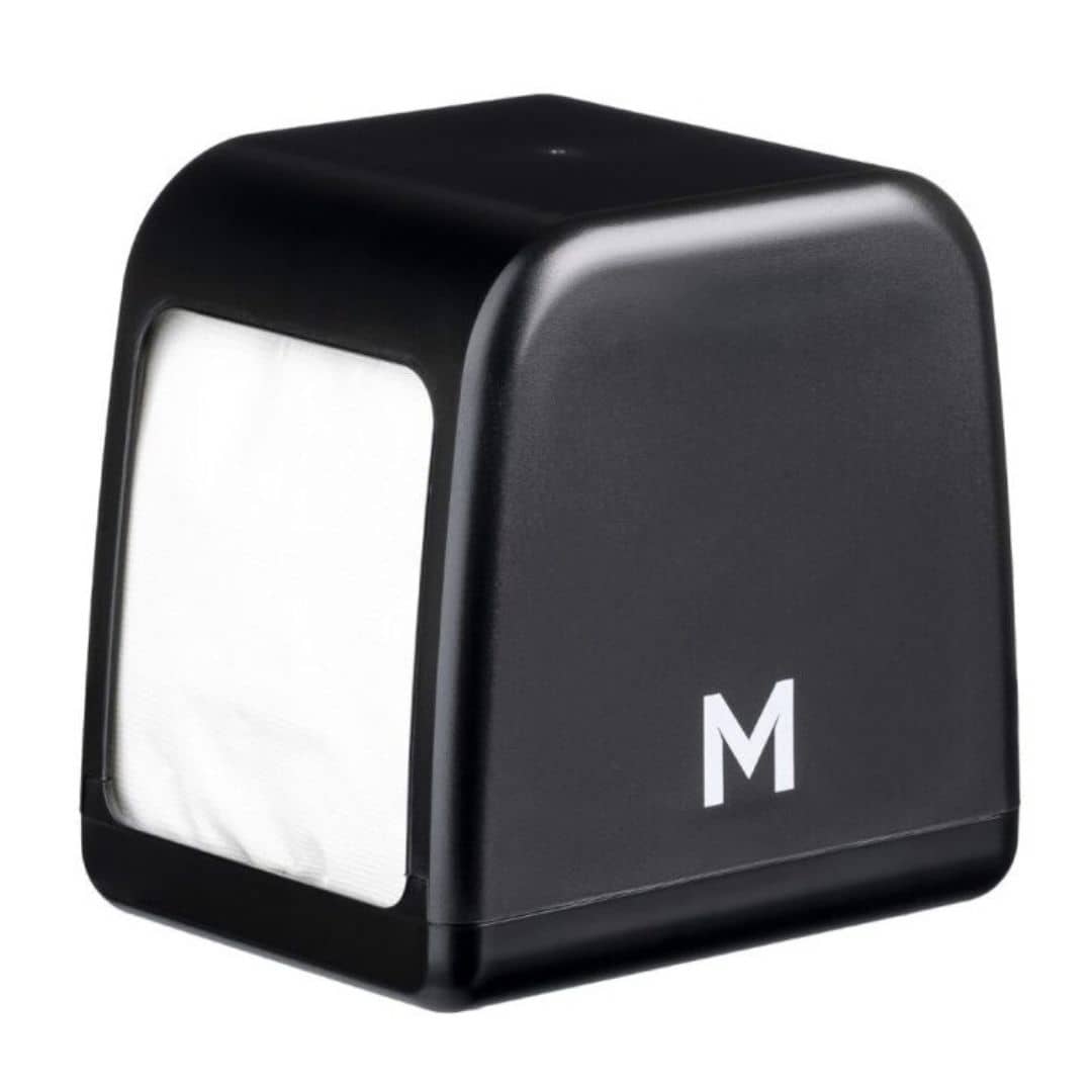 Black compact napkin dispenser 250 sheet capacity for MPH38510 napkins