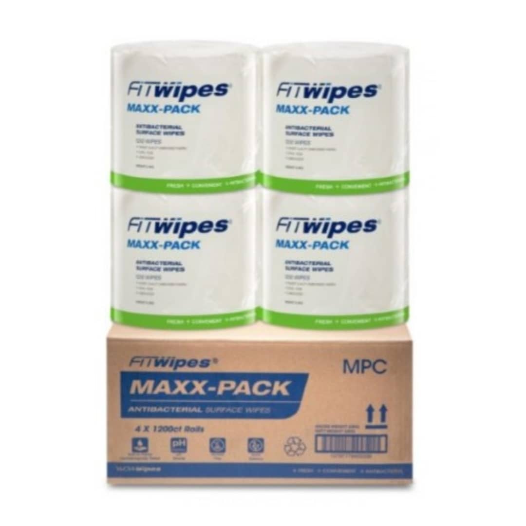 Maxx Pack - Biodegradable Antibacterial Wet Wipes 150 x 200mm 1200 Wipes Per Roll - Carton Of 4 Rolls 2
