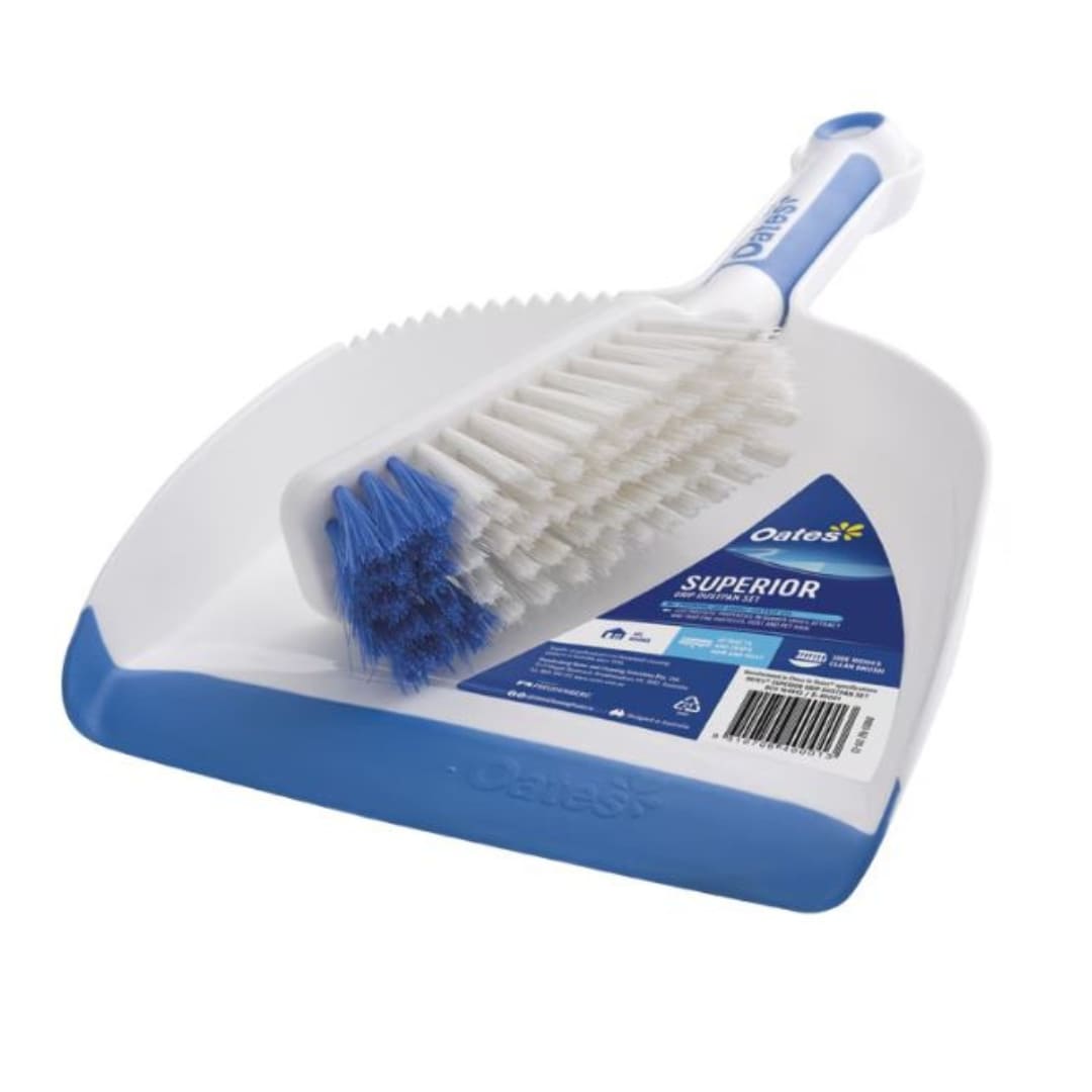 Oates Ultimate Dustpan Set - Grey and Blue