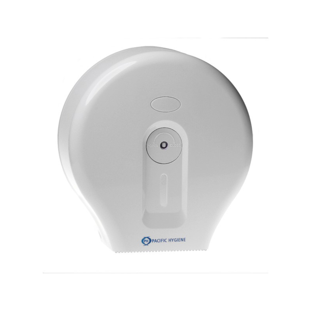 Pacific Hygiene D32W Single Jumbo Toilet Roll Dispenser - White