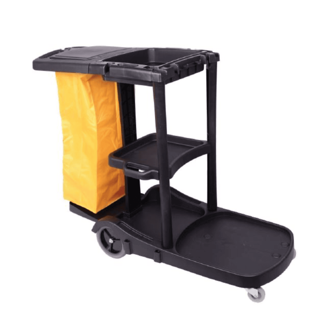 Premium Cleaning Cart - Black 3 Tier