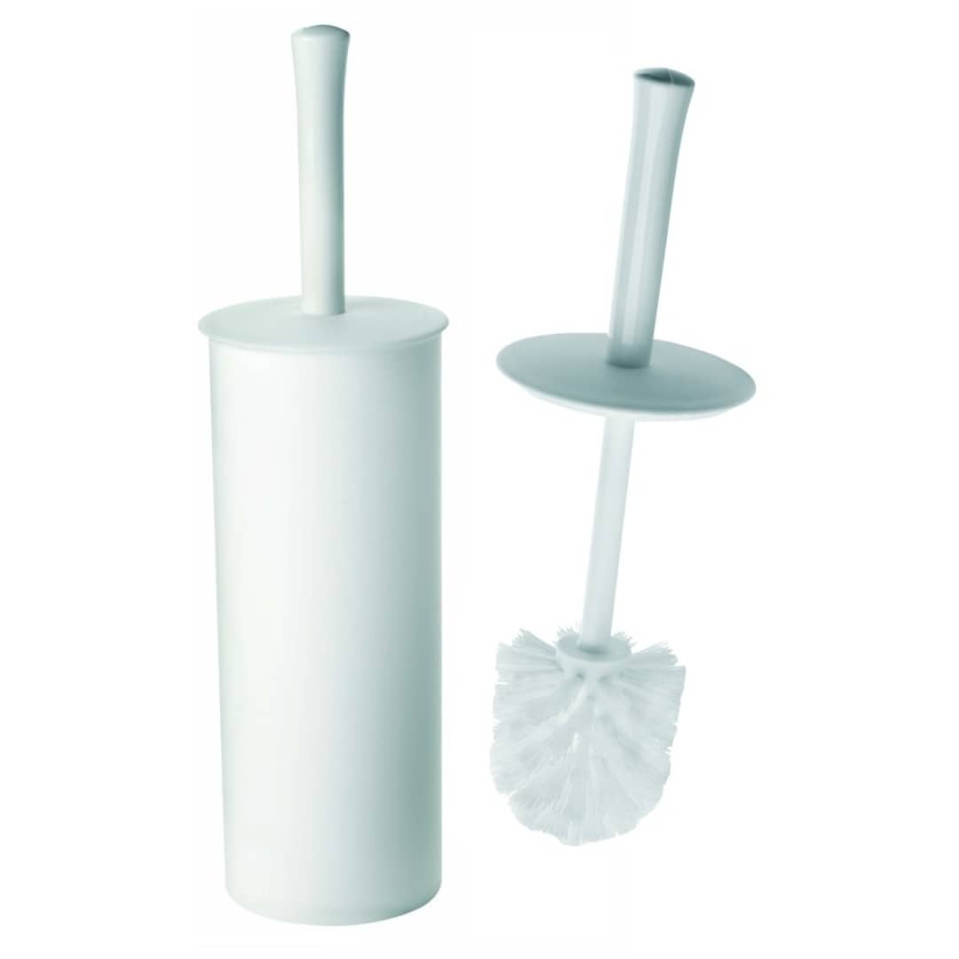 Raven Enclosed Toilet Brush Set - White