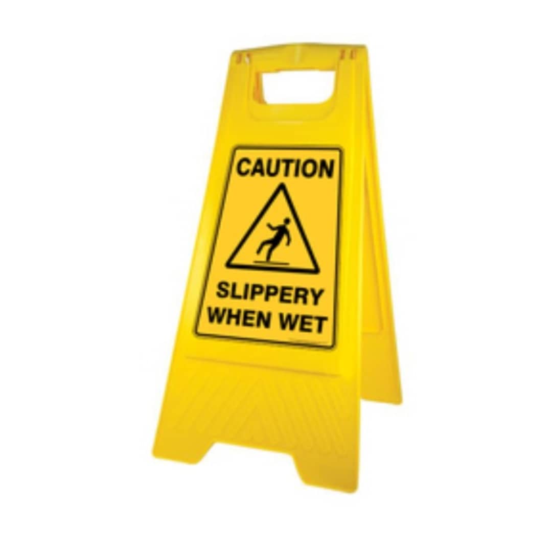 Safety Sign Slippery When Wet - Yellow 290mm x 660mm