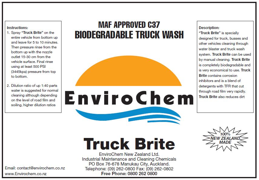 EnviroChem Truck Brite – Biodegradable Fleet Wash Detergent