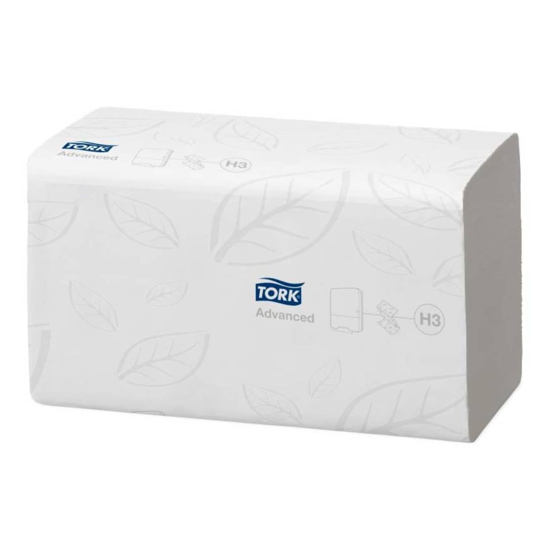 Tork Hand Towel Flushable Singlefold Advanced 2 Ply 290190 H3 250 Sheets White - Carton of 15 Packs