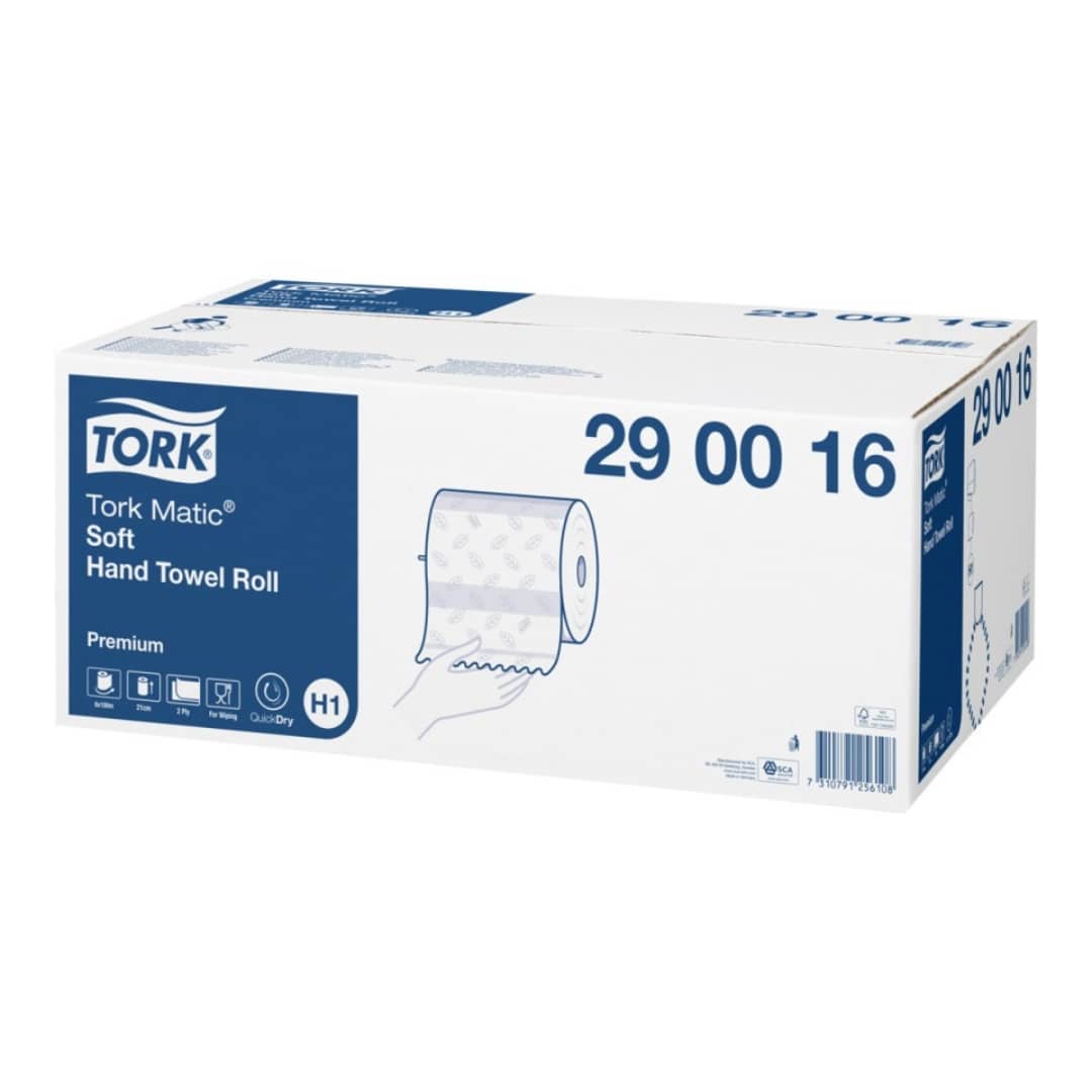 Tork Hand Towel Matic Extra Soft Premium Roll 2 Ply 290016 H1 408 Sheets White - Carton of 6 Rolls