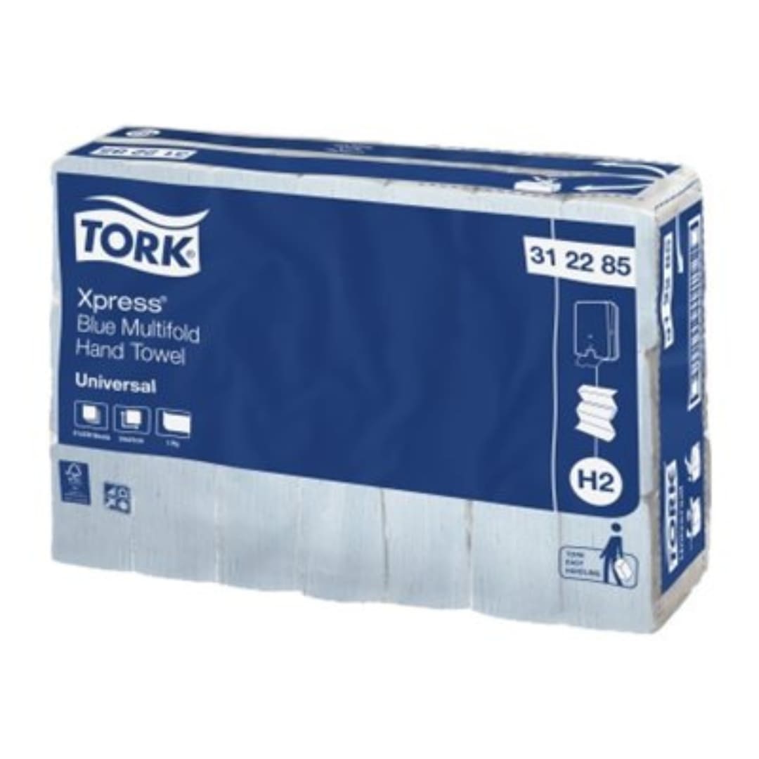 Tork Hand Towel Xpress Multifold Slimline Universal 1 Ply 312285 H2 230 Sheets Blue - Carton of 21 Packs