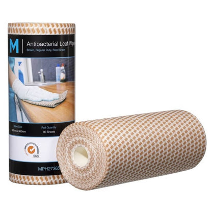 Antibacterial Leaf Wipes - Brown 300mm x 500mm 90 Sheets 60gsm