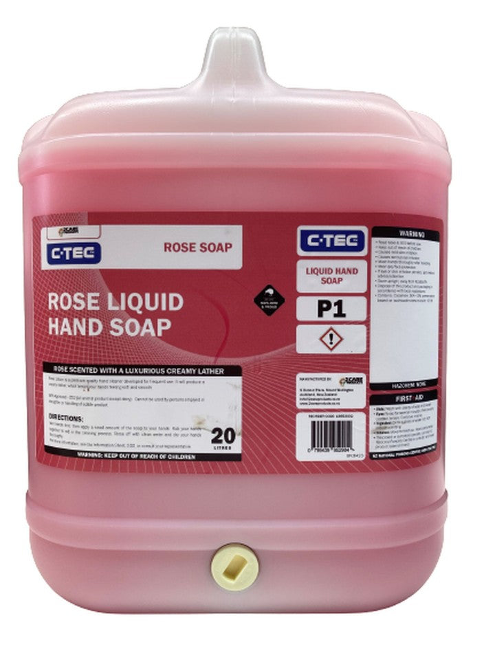 C-TEC Rose Flowing Hand Soap Liquid offers gentle cleansing with a pleasant rose fragrance for daily use.