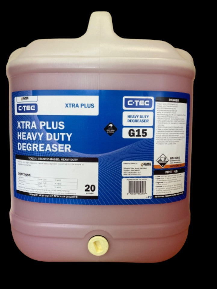 C-TEC Xtra Plus Heavy Duty Degreaser 20L helps tackle stubborn grease and grime on demanding surfaces.