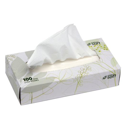 Care Soft Facial Tissue 2ply 100 sheet box