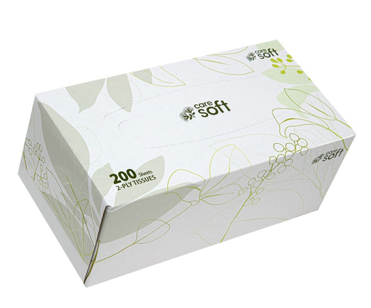 Care Soft Facial Tissue 2ply White 200 Sheet Box