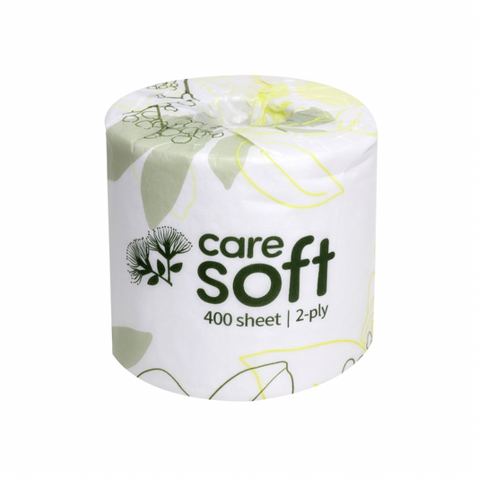 Care Soft Toilet Roll 2ply 400 Sheet White - 48 Rolls/Carton