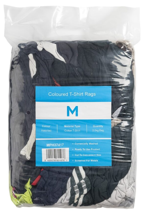 Coloured T-Shirt Rags Assorted| Pure Clean Supplies