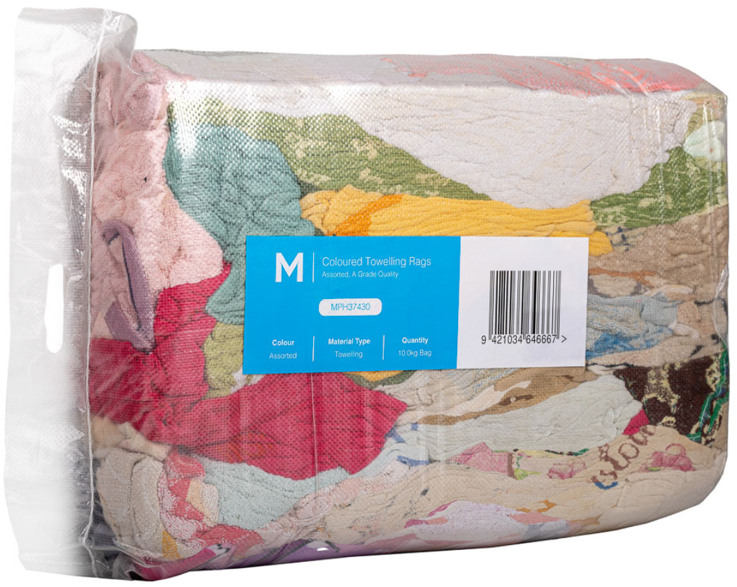 Towelling Rags - Assorted, 10.0kg Compressed Bag