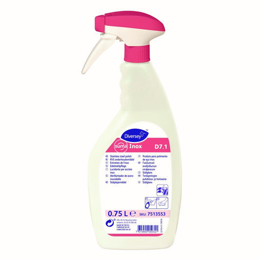 DIVERSEY SUMA INOX D7.1 STAINLESS STEEL POLISH/CLEANER 750ML