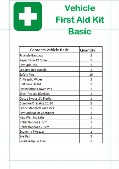 DTS Vehicle First Aid Kit Soft Pack Basic