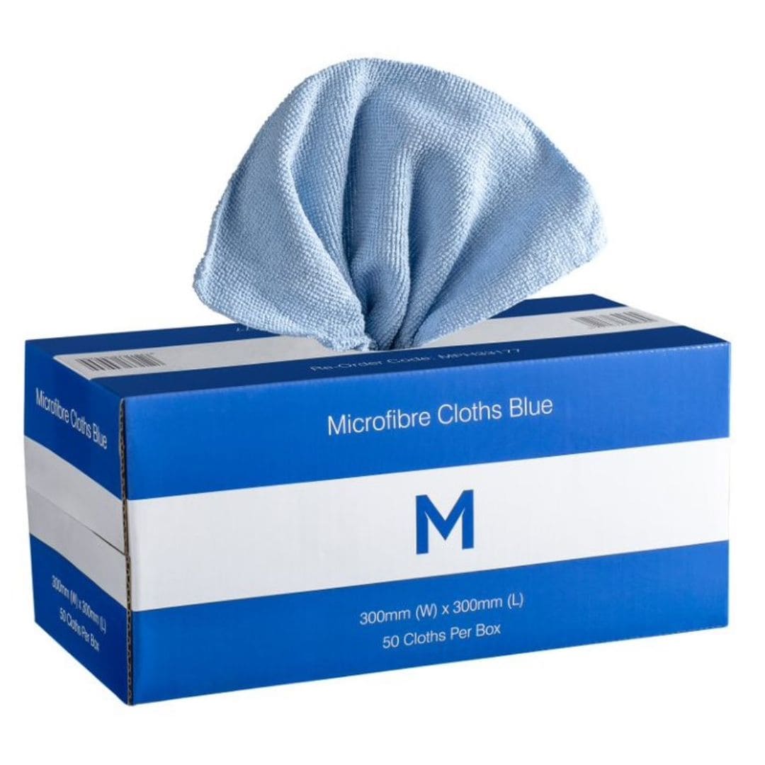 Dispenser Microfibre Cloths Blue 300mm x 300mm 185gsm