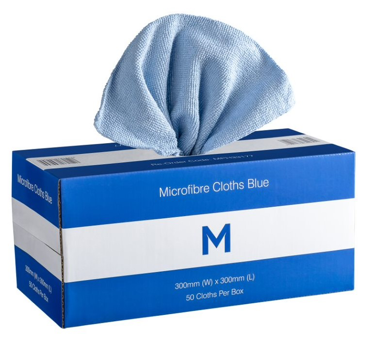 Dispenser Microfibre Cloths - 300mm x 300mm, 185gsm - 50 Cloths/Pack