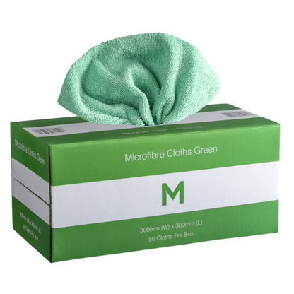 Dispenser Microfibre Cloths Green 300mm x 300mm 185gsm
