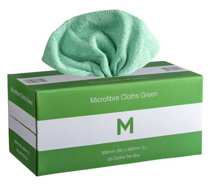 Dispenser Microfibre Cloths - 300mm x 300mm, 185gsm - 50 Cloths/Pack