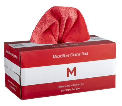 Dispenser Microfibre Cloths - 300mm x 300mm, 185gsm - 50 Cloths/Pack
