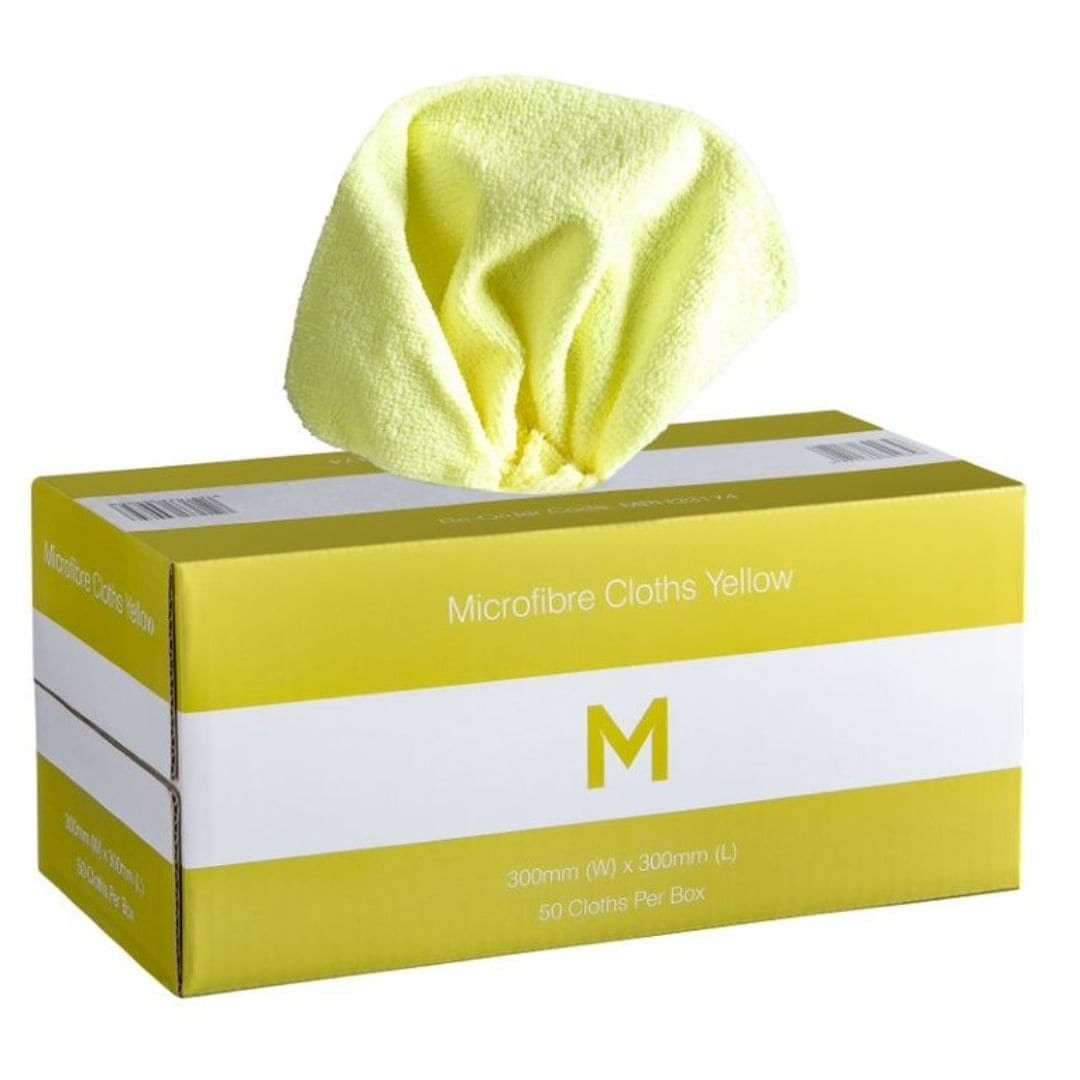 Dispenser Microfibre Cloths Yellow 300mm x 300mm 185gsm
