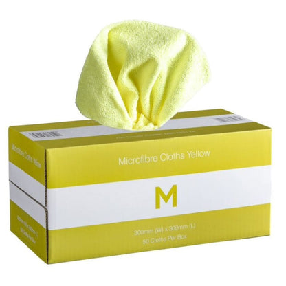 Dispenser Microfibre Cloths Yellow 300mm x 300mm 185gsm