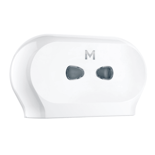 Double Mini Jumbo Roll Dispensers - White 2 Roll Capacity