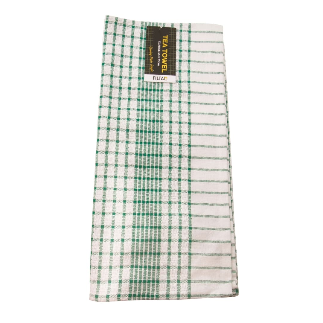 FILTA XL COTTON TEA TOWEL GREEN 55CM X 75CM