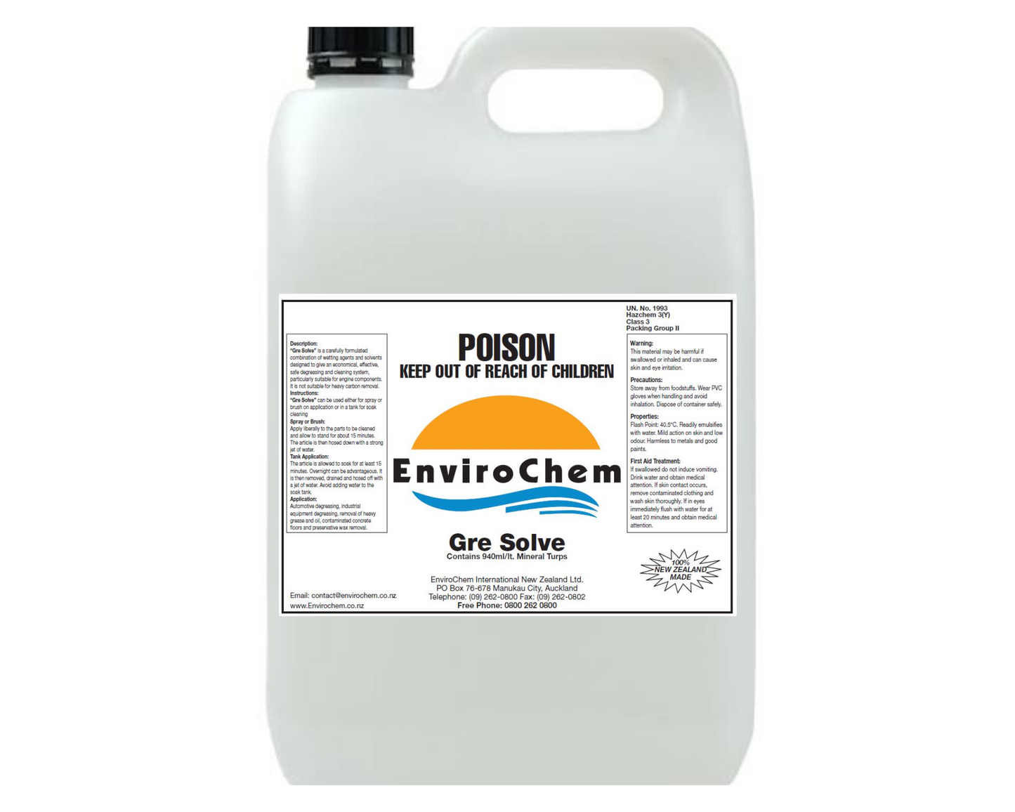 EnviroChem GRE SOLVE - SOLVENT BASED DEGREASER