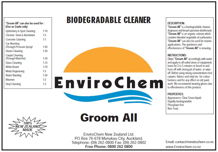 EnviroChem GROOM ALL-MULTIPURPOSE BIODEGRADABLE CLEANER/DISINFECTANT