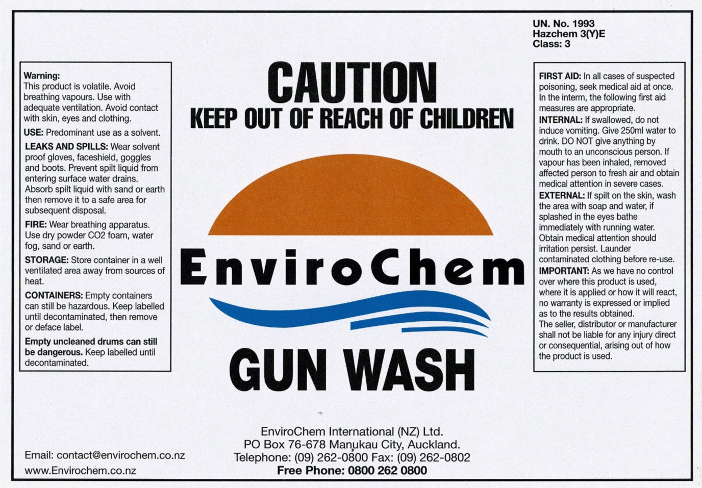 GUN WASH Label