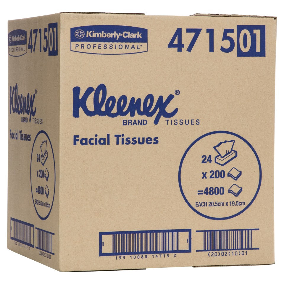 Kleenex Executive Tissues 2 Ply White 200 Sheets per Box 4715 - Carton of 24 Packs