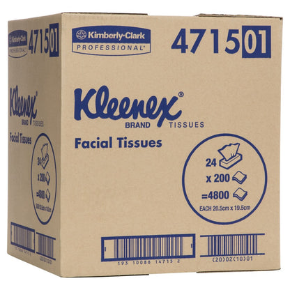 Kleenex Executive Tissues 2 Ply White 200 Sheets per Box 4715 - Carton of 24 Packs