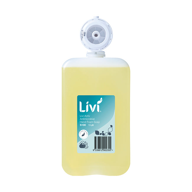 Livi Activ Antimicrobial Foaming Hand Soap 1 litre - Carton of 6