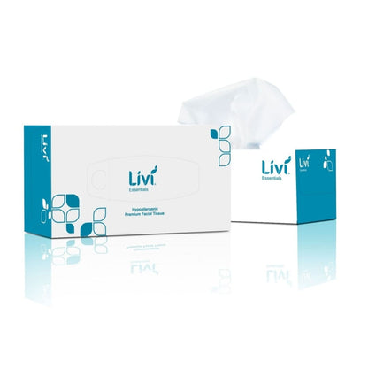 Livi Essentials Premiumm Facial Tissues 2 Ply White 200 Sheets Per Box 1302 - Carton of 30 Packs