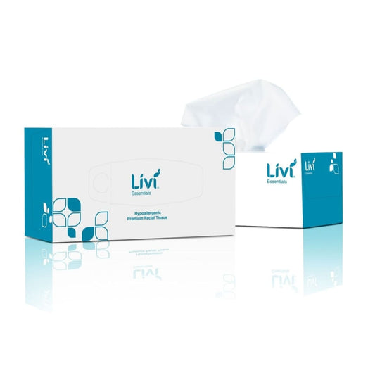 Livi Essentials Premium Facial Tissues 2 Ply White 200 Sheets Per Box 1302